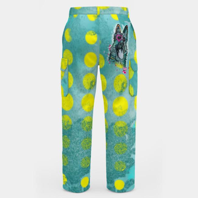 Cargohose mit Eddy - Hose, lang oder kurz, bunt, 100% Polyester, Grösse S-5XL, fester Stoff, Normale Passform, Mischling, Mix, Deutscher Schäferhund